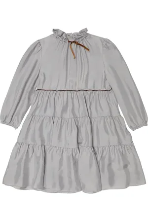 Il gufo Bow-detail ruffled tiered dress