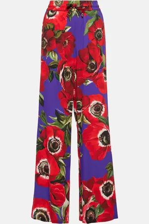 Dolce & Gabbana Anemone charmeuse wide-leg pants