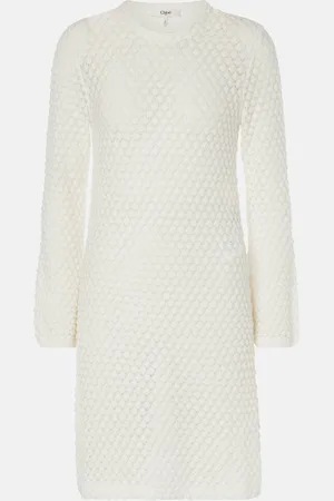 Chloé Waffle-knit cotton sweater dress