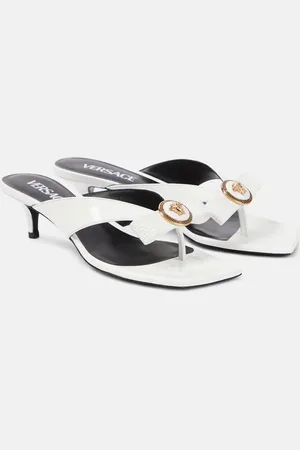 VERSACE Gianni Ribbon 45 patent leather mules