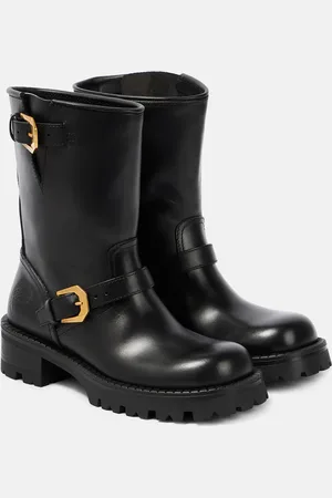 VERSACE Leather ankle boots