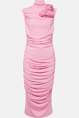MAGDA BUTRYM Floral-appliquÃ© jersey midi dress