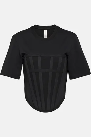 DION LEE Corset cotton jersey T-shirt