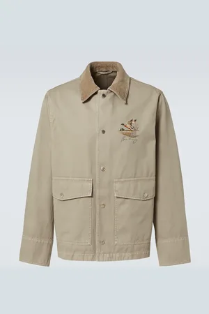 Burberry Embroidered cotton twill field jacket