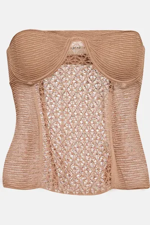 Khaite Lori lace knit bustier top