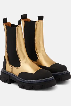 Ganni Metallic leather Chelsea boots
