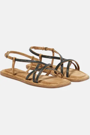 Brunello Cucinelli Monili-embellished suede sandals