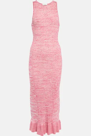 Ganni Ribbed-knit midi dress