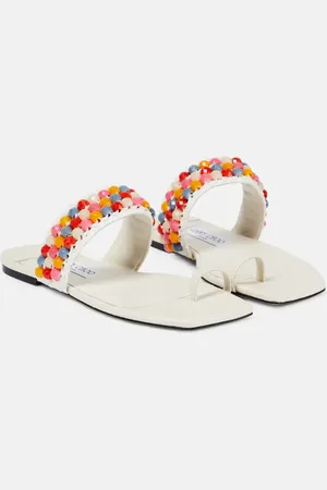 Jimmy Choo Amoure Flat embellished raffia sandals