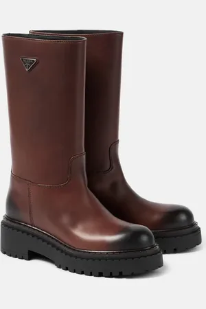 Prada Logo leather boots