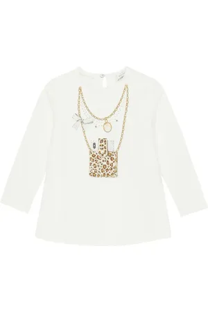 MONNALISA Printed cotton jersey top