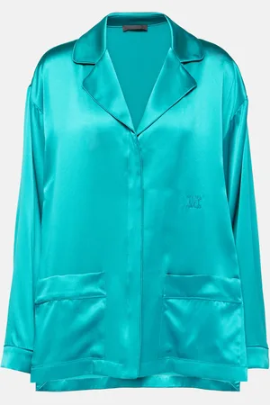 Max Mara Elegante Vasaio silk pajama shirt