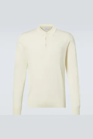 LARDINI Knitted wool, silk, and cashmere polo shirt