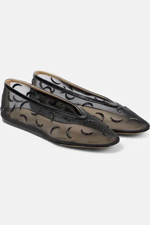 Le Monde Beryl Luna embroidered mesh ballet flats