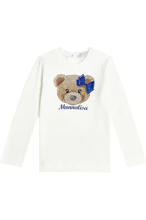 MONNALISA Embellished cotton jersey T-shirt