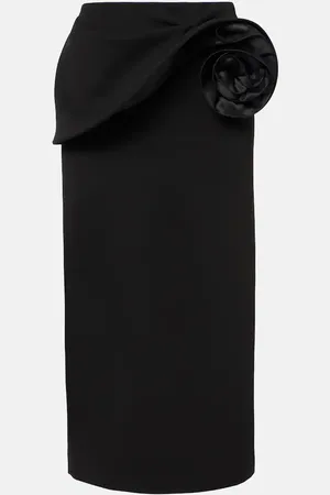 MAGDA BUTRYM Floral-appliquÃ© midi skirt