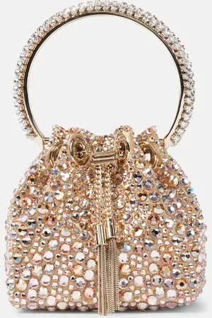Jimmy Choo Bon Bon Micro embellished satin bucket bag