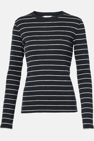 Vince Striped cotton-blend top