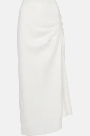 SIR Dorian ruched linen-blend maxi skirt