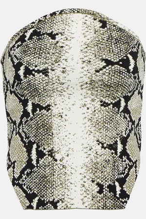 Khaite Snake-print strapless top