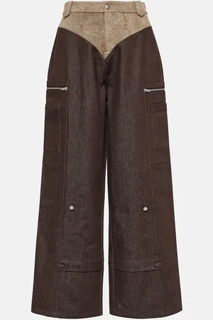 Didu High-rise wide-leg cotton cargo pants