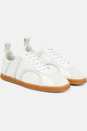 Totême Suede-trimmed leather sneakers