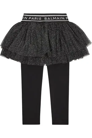 Balmain Tulle and jersey leggings