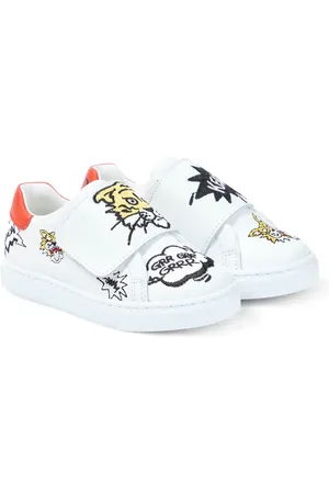 Kenzo Embroidered leather sneakers