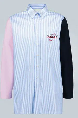 Prada Colorblocked striped shirt