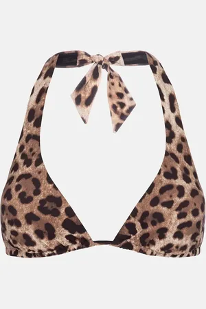 Dolce & Gabbana Leopard-print halterneck bikini top