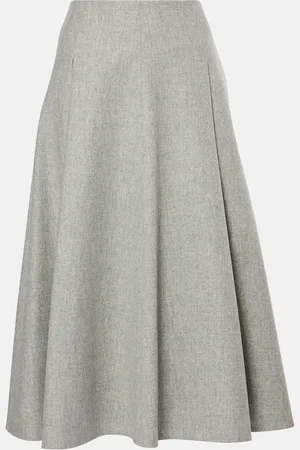 Brunello Cucinelli Wool and cashmere flannel midi skirt