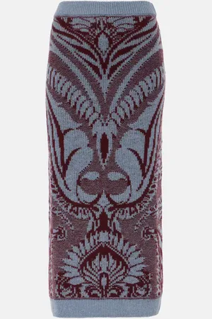 Etro Wool jacquard midi skirt