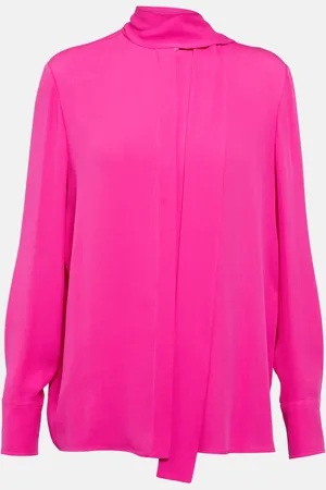 VALENTINO Tie-neck silk georgette shirt