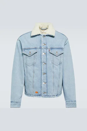 ERL Faux fur-trimmed denim jacket