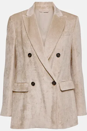 Brunello Cucinelli Double-breasted corduroy velvet blazer
