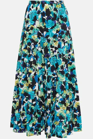 Diane von Furstenberg High-rise printed cotton-blend midi skirt