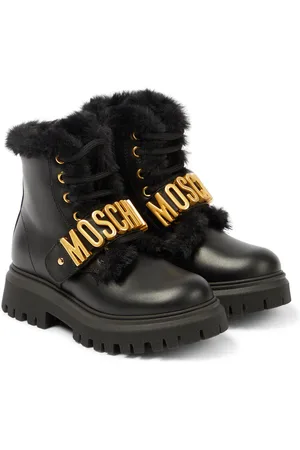 Moschino Logo leather boots