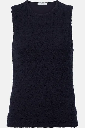 Vince Smocked cotton-blend top