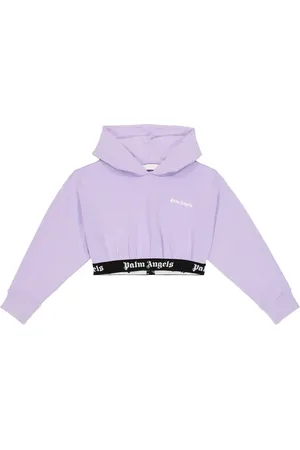 Palm Angels Logo cropped cotton hoodie