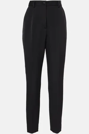 Dolce & Gabbana High-rise wool and silk-blend tuxedo pants