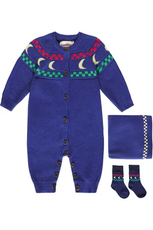 Bobo Choses Baby Beneath The Moon onesie, socks, and blanket set