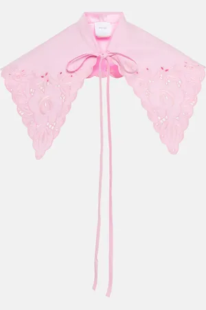 Patou Embroidered cotton poplin collar