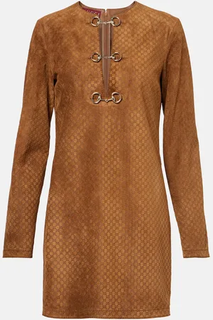 Gucci GG Horsebit suede minidress