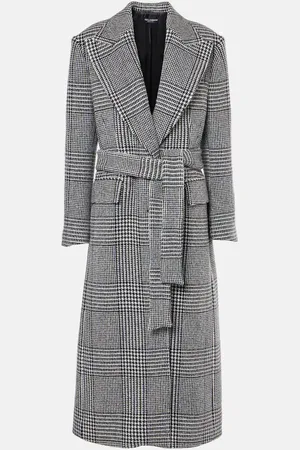Dolce & Gabbana Houndstooth wool-blend coat