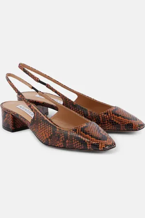 Aquazzura Ginza 35 snake-effect leather slingback pumps