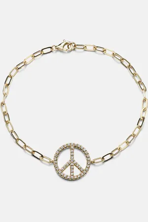 Roxanne First Peace Out 14kt gold bracelet with diamonds
