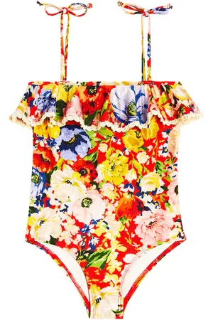 ZIMMERMANN Alight ruffled floral swimsuit