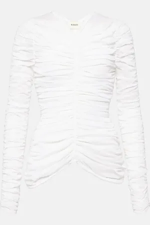 Khaite Haven ruched silk-blend top