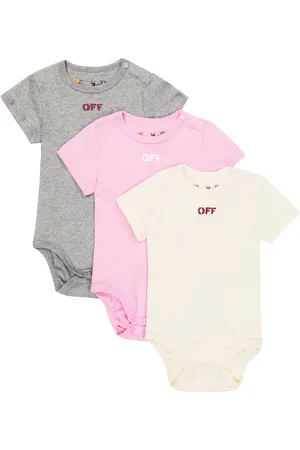 OFF-WHITE Baby set of 3 cotton bodysuits