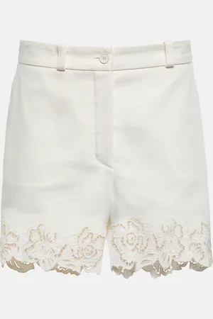 Elie saab Embroidered cotton shorts